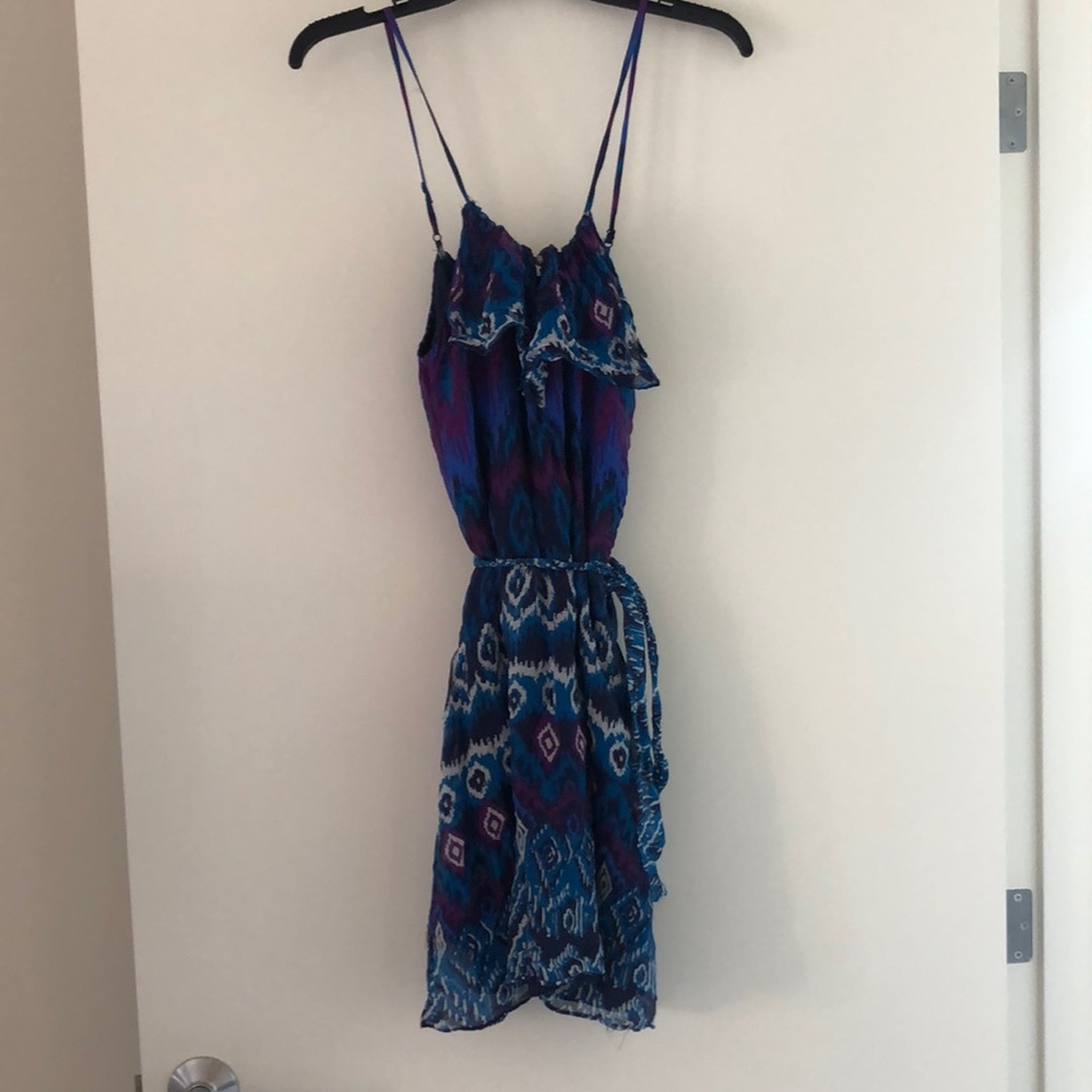 Purple & Blue Printed Dress Sz S